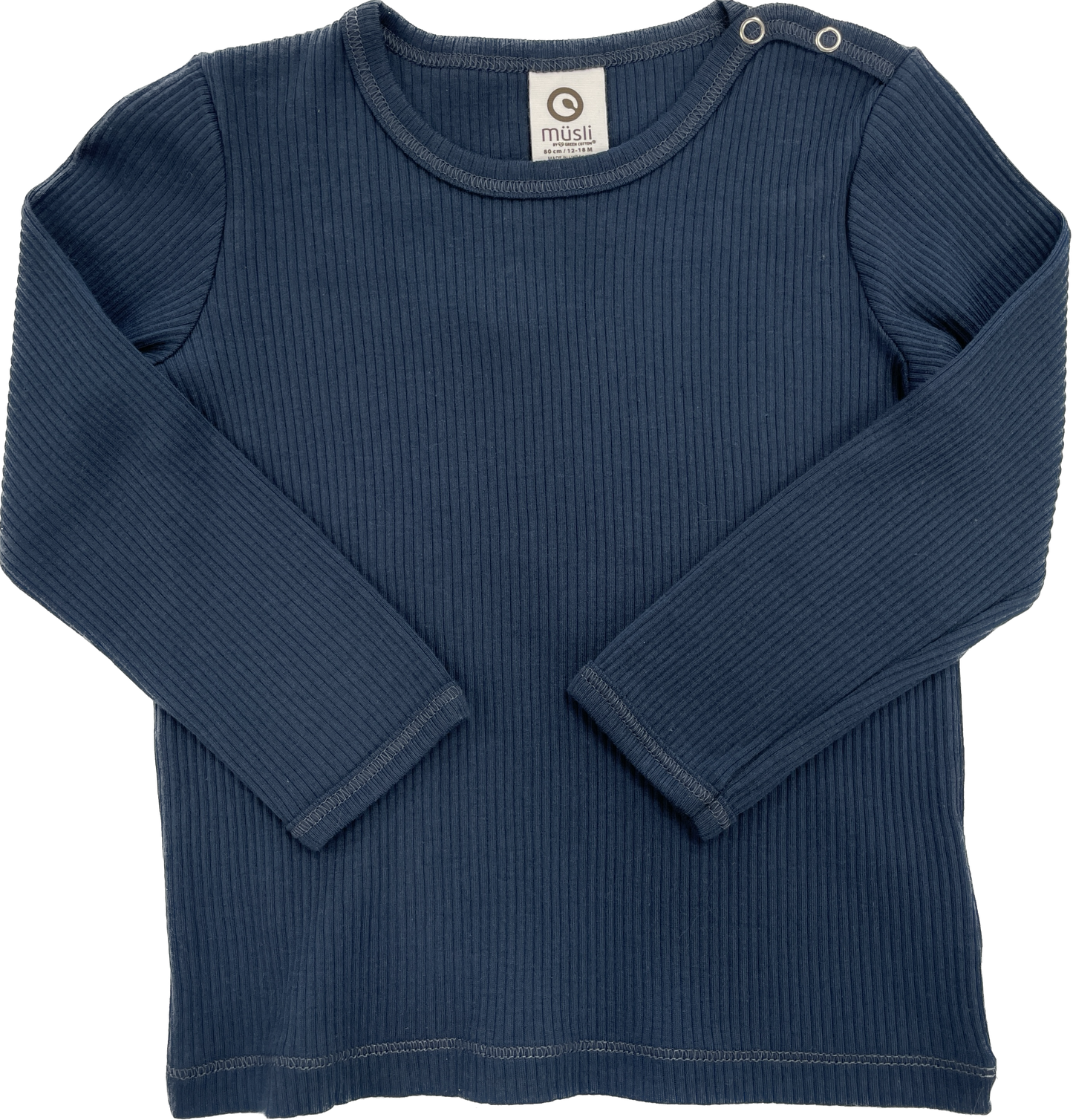 Long Sleeve Rib Knit Tee - Midnight | Müsli by Green Cotton