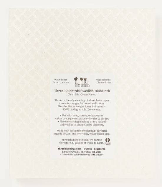 Winter Wreath Swedish Dishcloth | Three Bluebirds