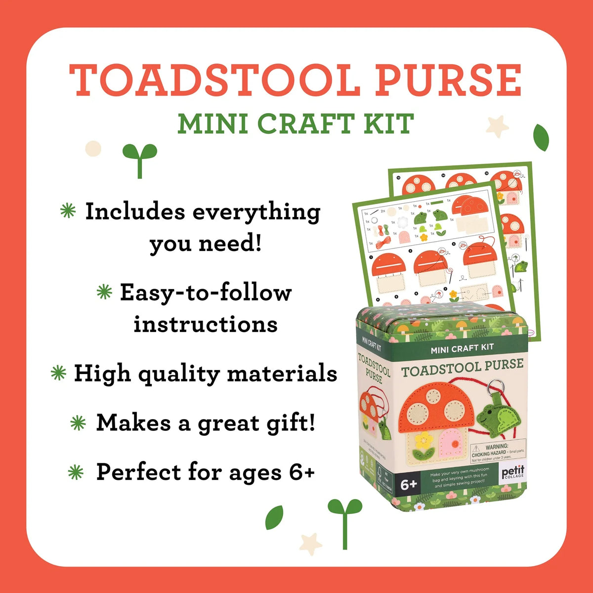 Mini Craft Kit: Toadstool Purse | Petit Collage