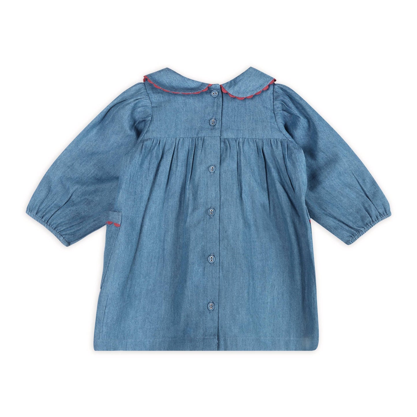 Ida Floral Embroidered Denim Dress & Bloomer | Viverano Organics