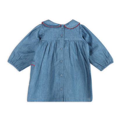Ida Floral Embroidered Denim Dress & Bloomer | Viverano Organics