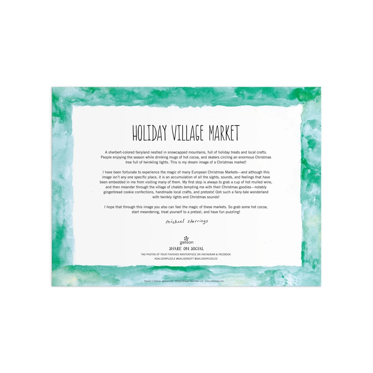 Michael Storrings Holiday Village Market Foil Puzzle (1000 Piece) | Galison
