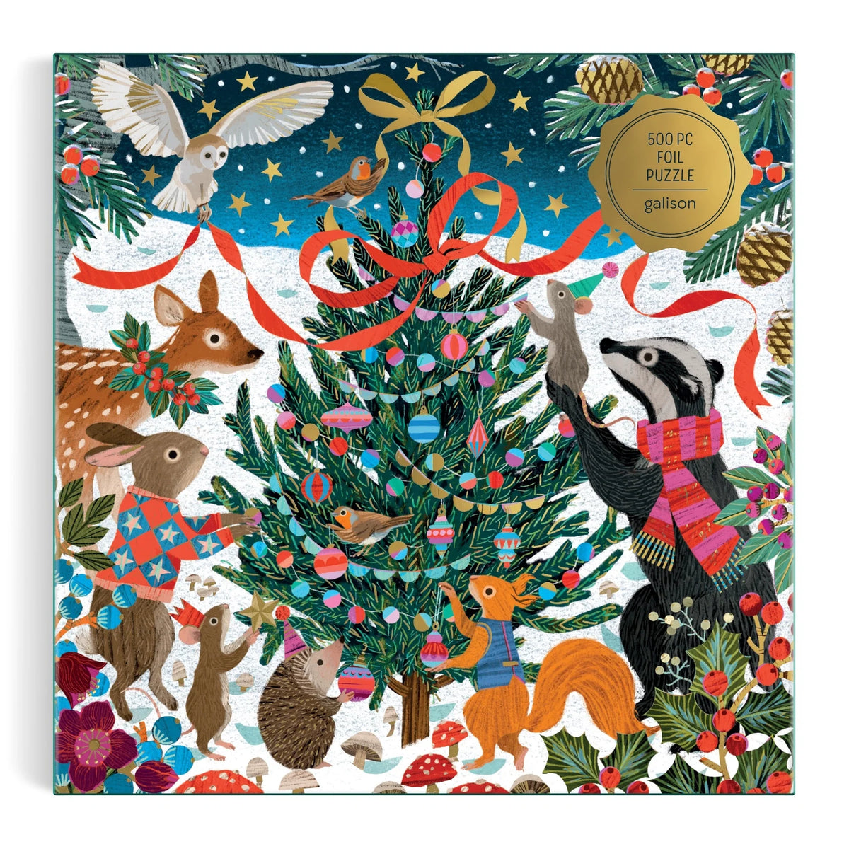 Victoria Ball Woodland Merrymakers Foil Puzzle (500 Piece) | Galison