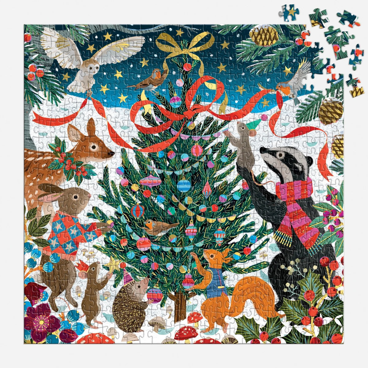 Victoria Ball Woodland Merrymakers Foil Puzzle (500 Piece) | Galison