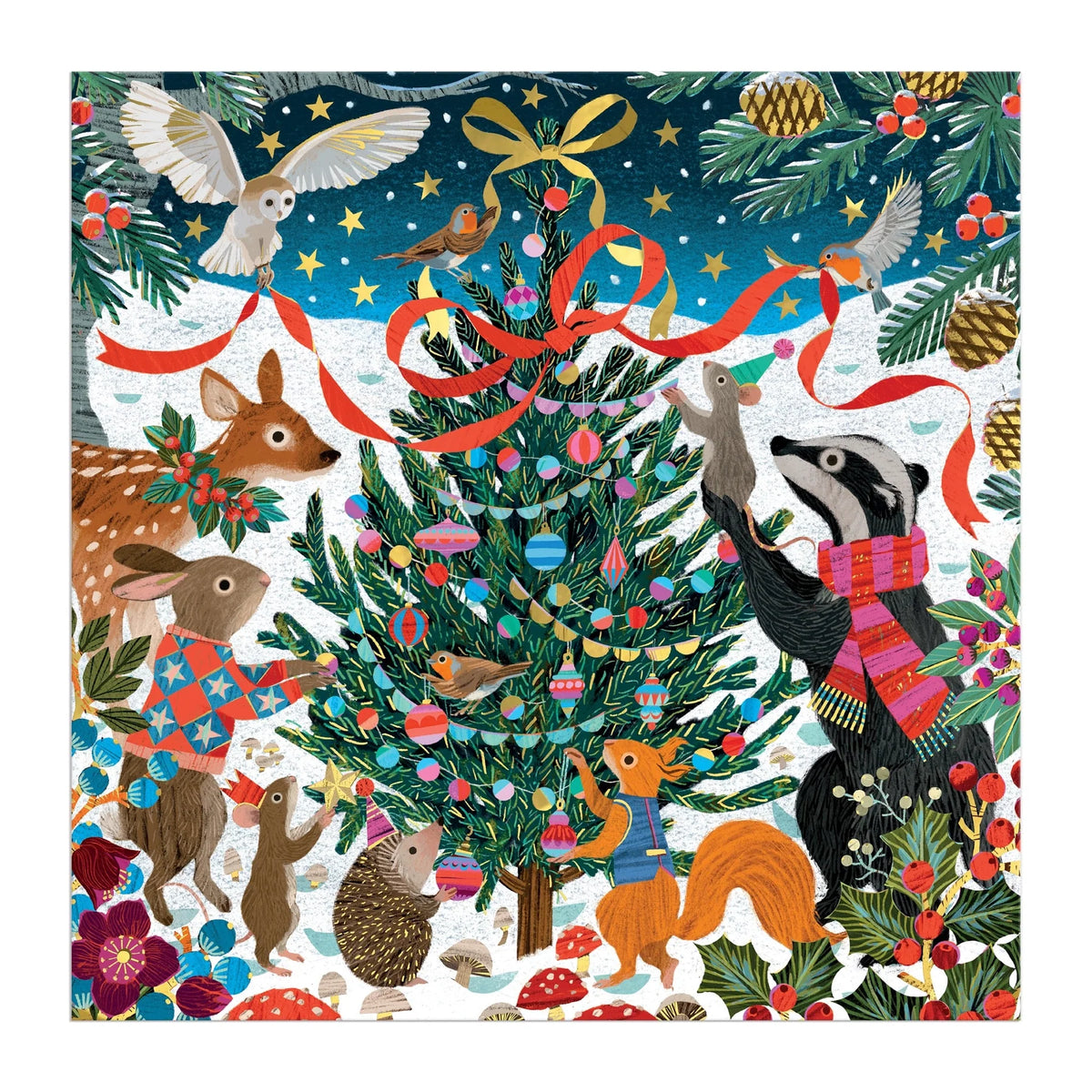 Victoria Ball Woodland Merrymakers Foil Puzzle (500 Piece) | Galison