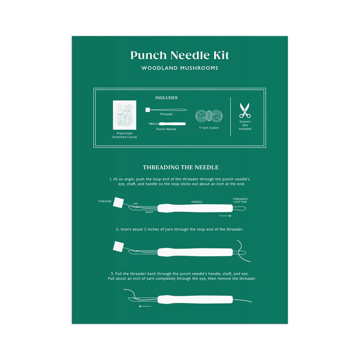 Woodland Mushrooms Punch Needle Kit | Galison