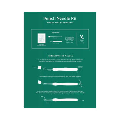 Woodland Mushrooms Punch Needle Kit | Galison