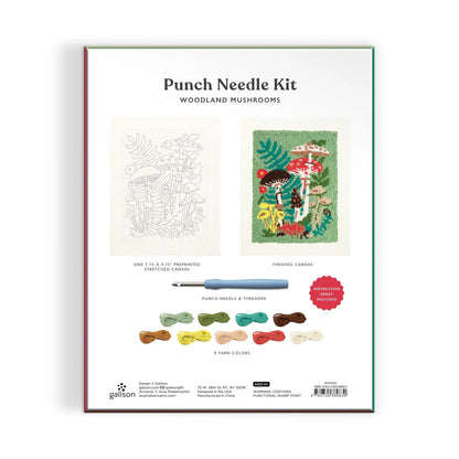 Woodland Mushrooms Punch Needle Kit | Galison
