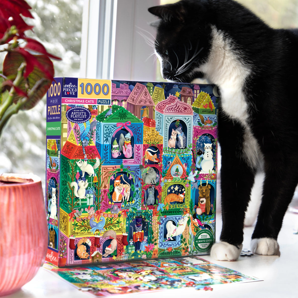Christmas Cats Puzzle (1000pc) | Eeboo