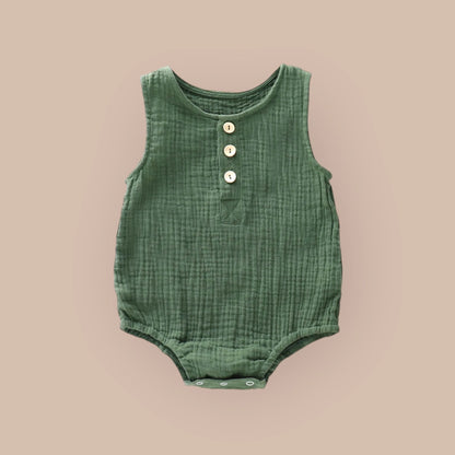 Sleeveless Muslin Bodysuit | Little Organic Co.