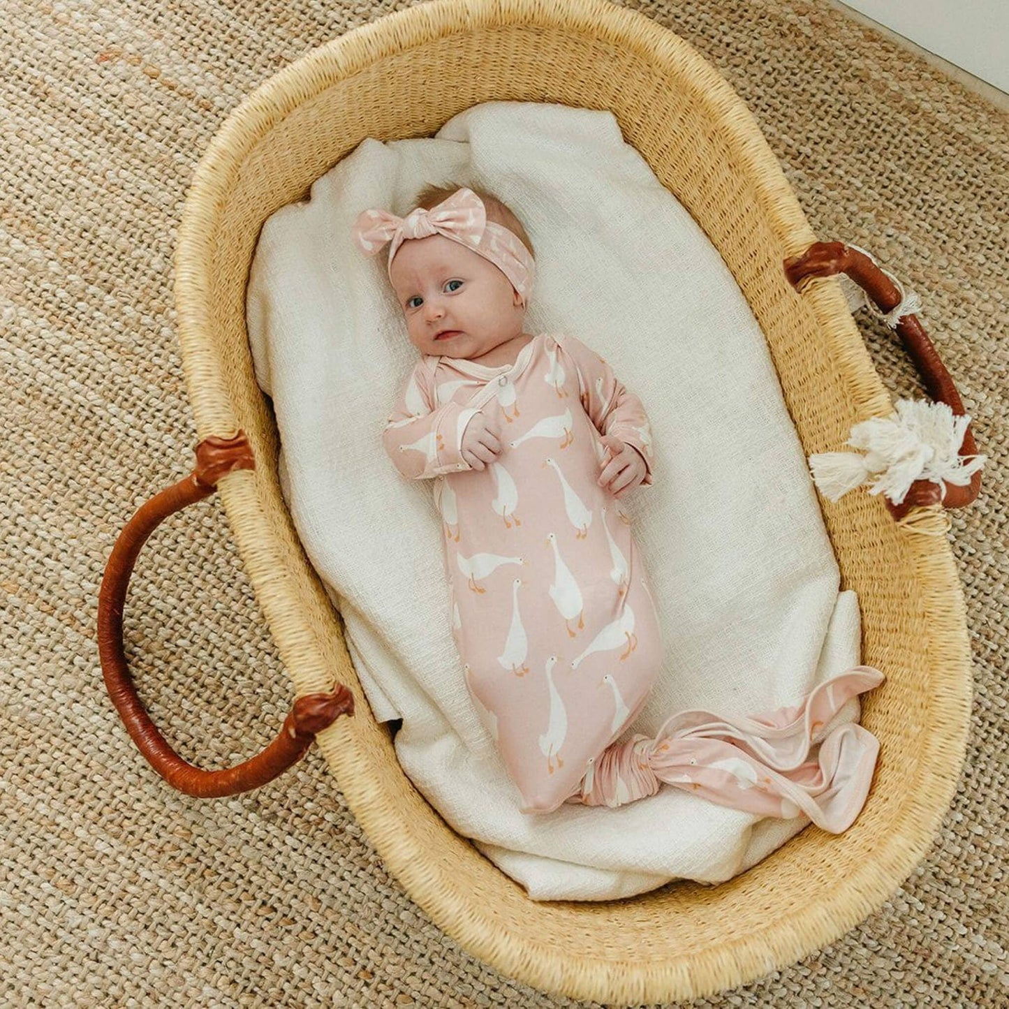 Goosie Newborn Knotted Gown | Copper Pearl