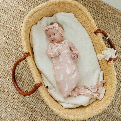 Goosie Newborn Knotted Gown | Copper Pearl