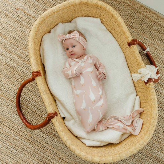 Goosie Newborn Knotted Gown | Copper Pearl