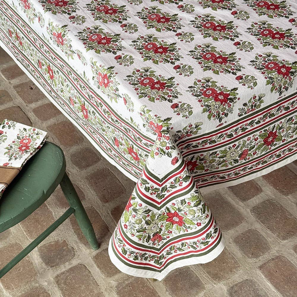 Holly & Berry Ivory Tablecloth | Mahogany