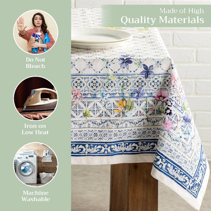 Faience Cotton Tablecloth (Various Sizes) | Maison d'Hermine