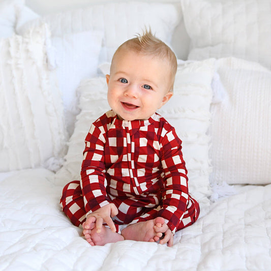 Emery Plaid Zip Romper | Gigi & Max