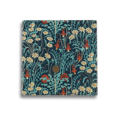 Walter Crane Wild Flowers Individual Ceramic Coaster | Half Moon Bay By Design