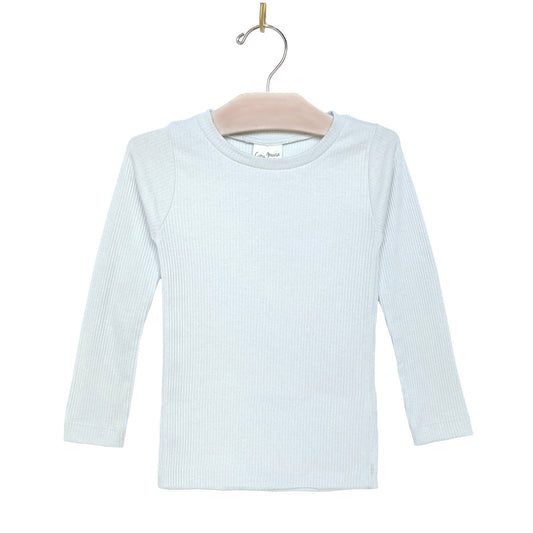 Long Sleeve Ribbed Tee Glacier | City Mouse Studio