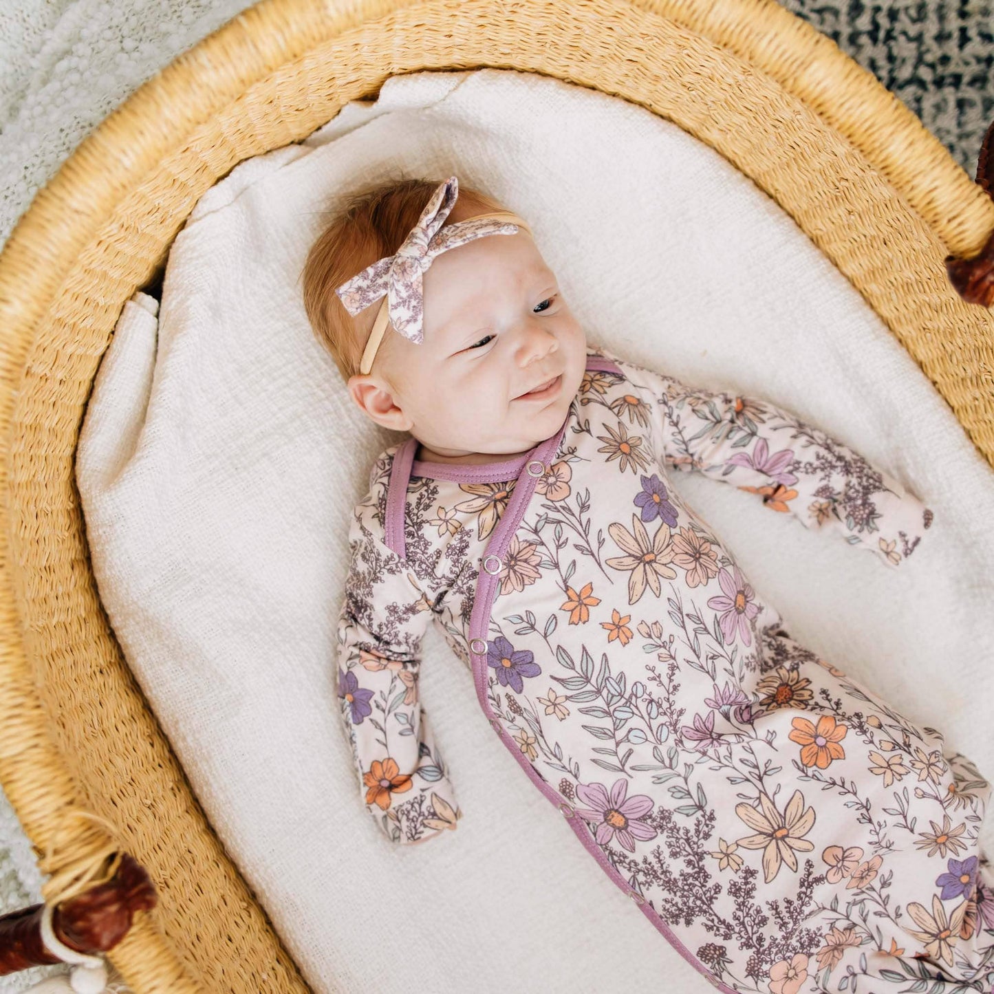 Flora Newborn Knotted Gown | Copper Pearl