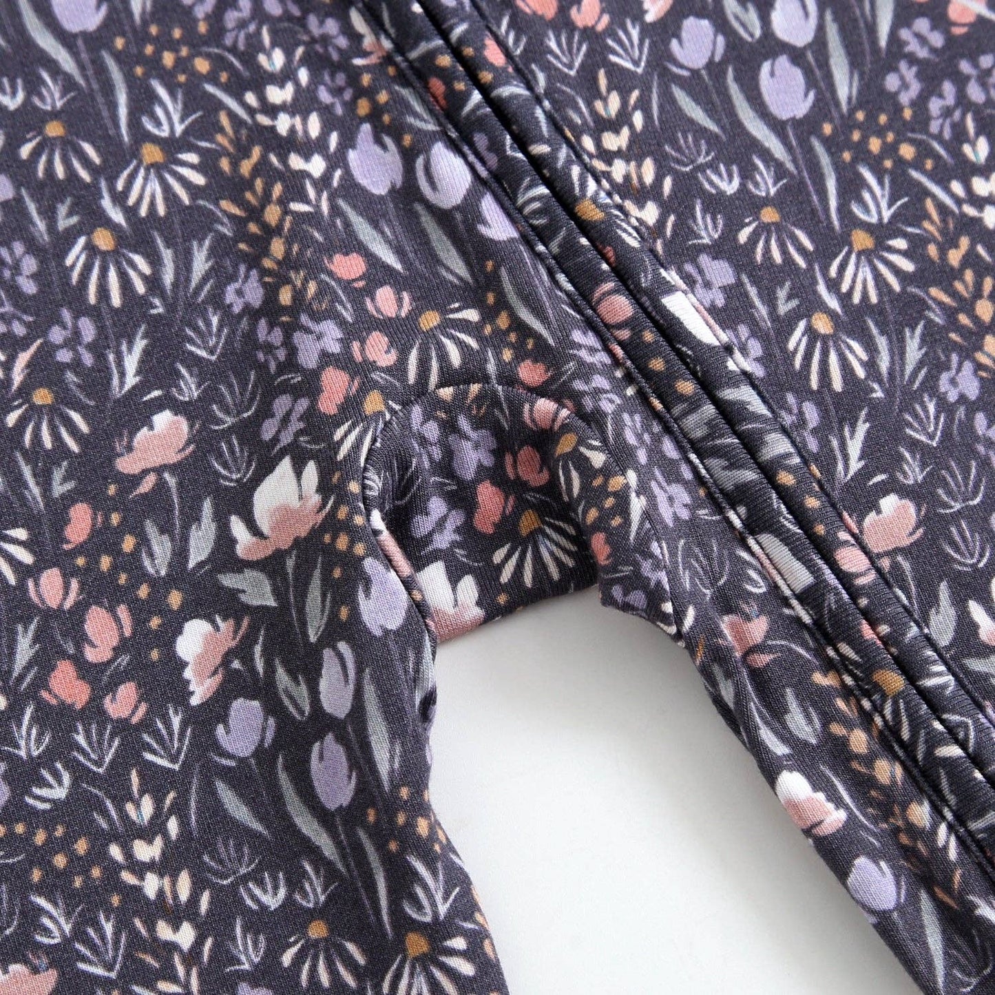Dark Vintage Garden Zip Romper | Early Grey