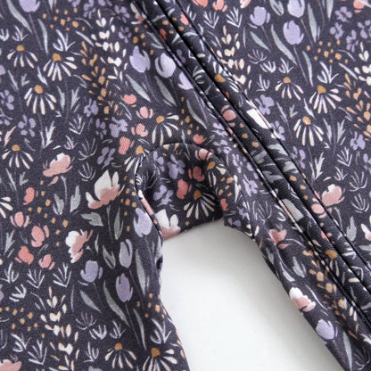 Dark Vintage Garden Zip Romper | Early Grey