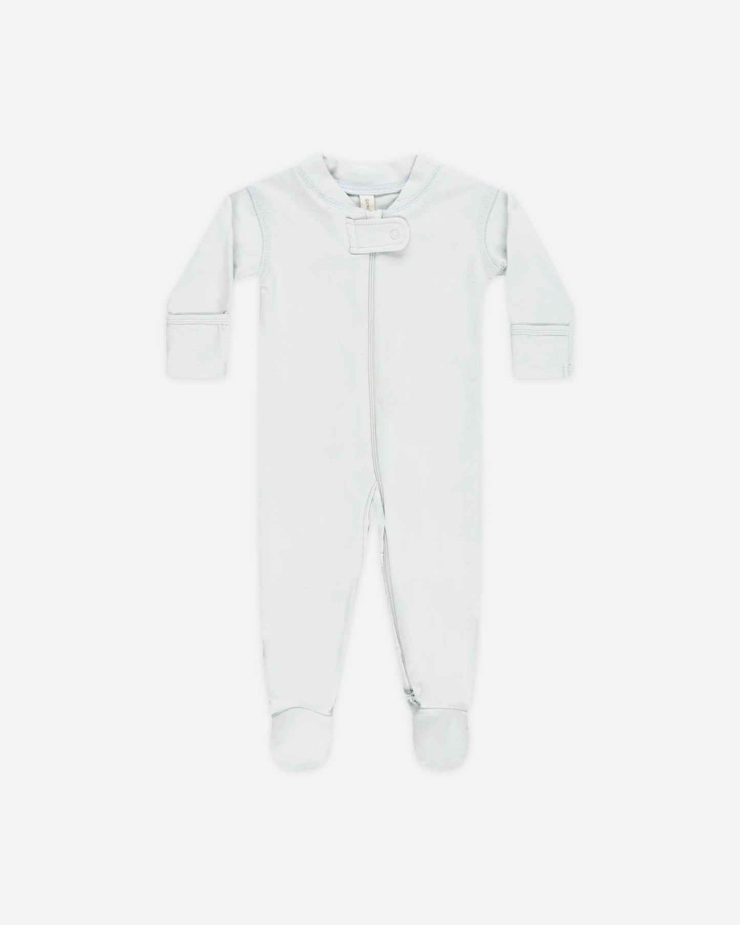 Zip Longsleeve Sleeper Footie - Fog | Quincy Mae