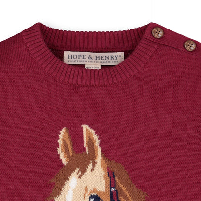 Berry Horse Intarsia Pullover Sweater | Hope & Henry