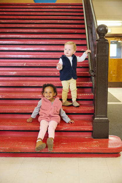 Navy Sherpa Vest | Monica + Andy