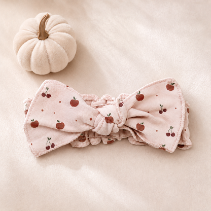 Cherry Apple Organic Smocked Tie Headband | L'ovedbaby