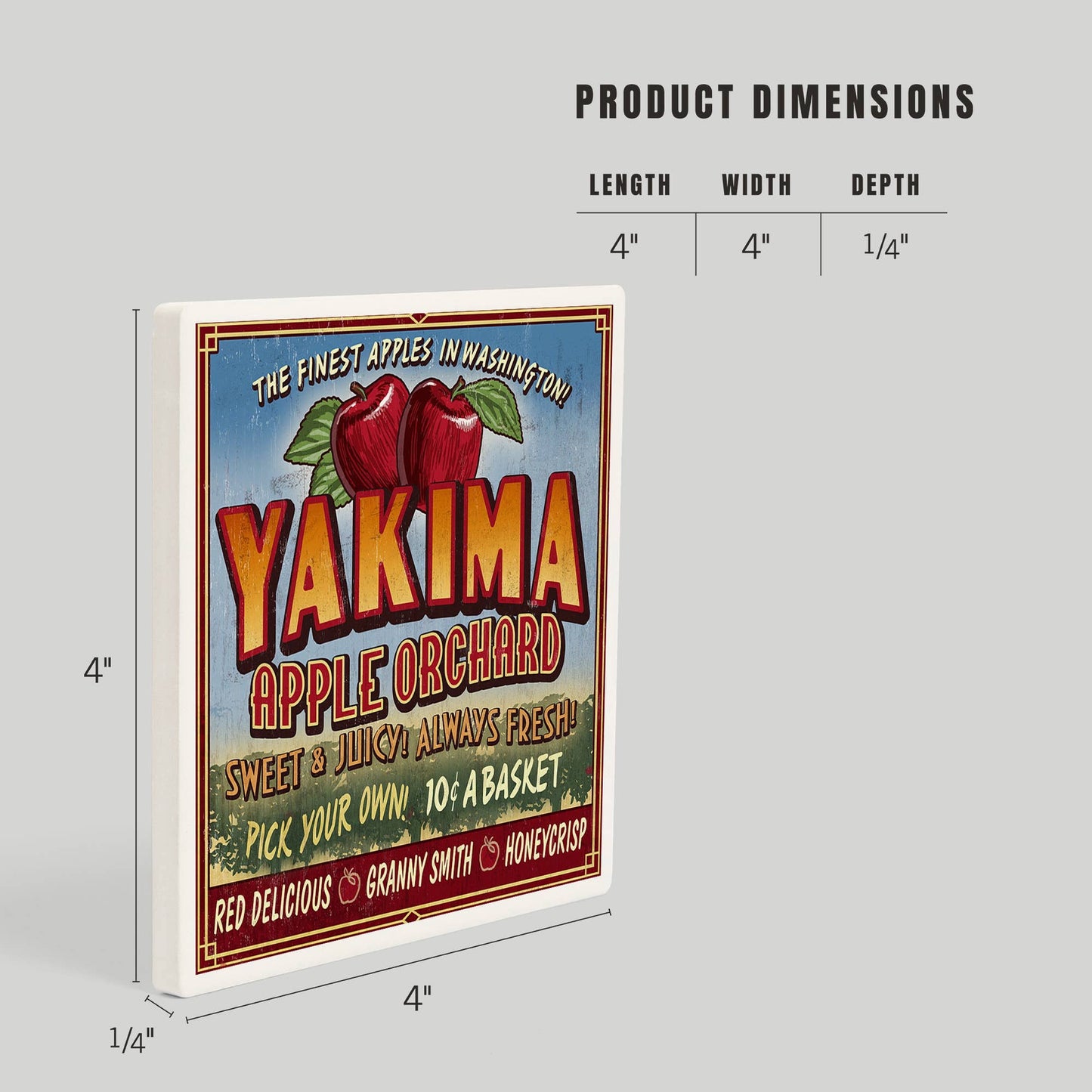 Yakima Apple Orchard Coaster | Lantern Press
