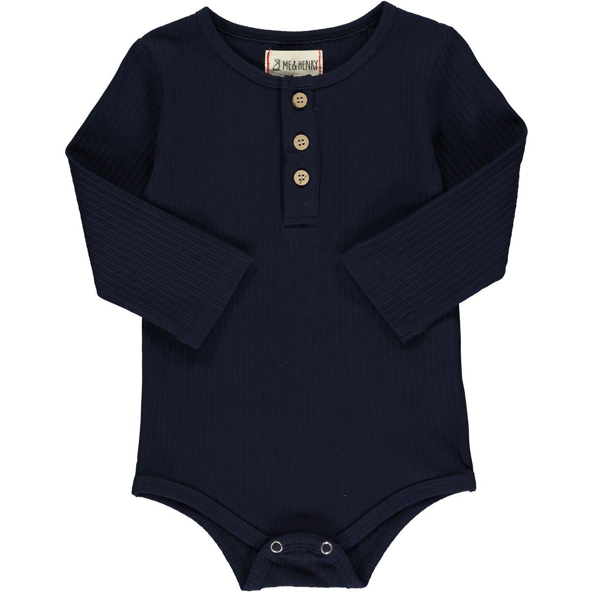 Aynor Navy Henley Bodysuit | Me & Henry