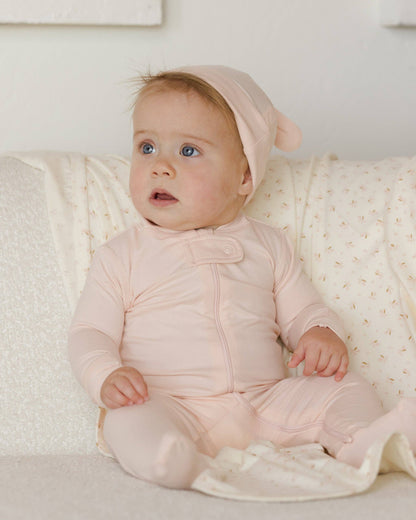 Zip Longsleeve Sleeper Footie - Petal | Quincy Mae
