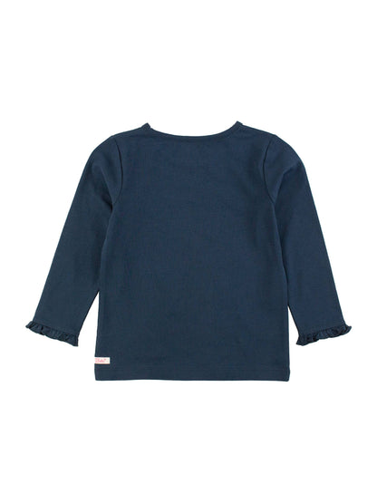Navy Ruffle Sleeve Top | RuffleButts + RuggedButts