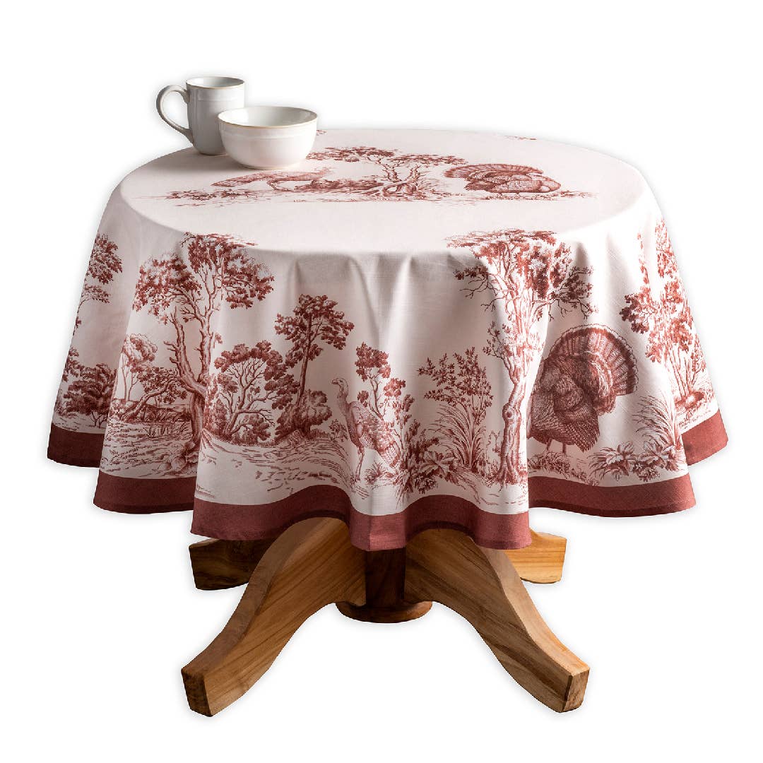 Brown Holy Jouy Cotton Tablecloth (Various Sizes) | Maison d'Hermine