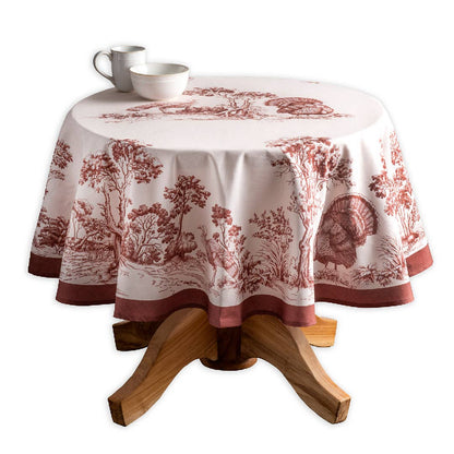 Brown Holy Jouy Cotton Tablecloth (Various Sizes) | Maison d'Hermine
