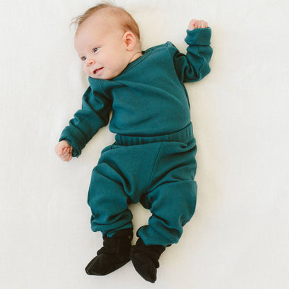 Hudson Teal Rib Pants | GoumiKids