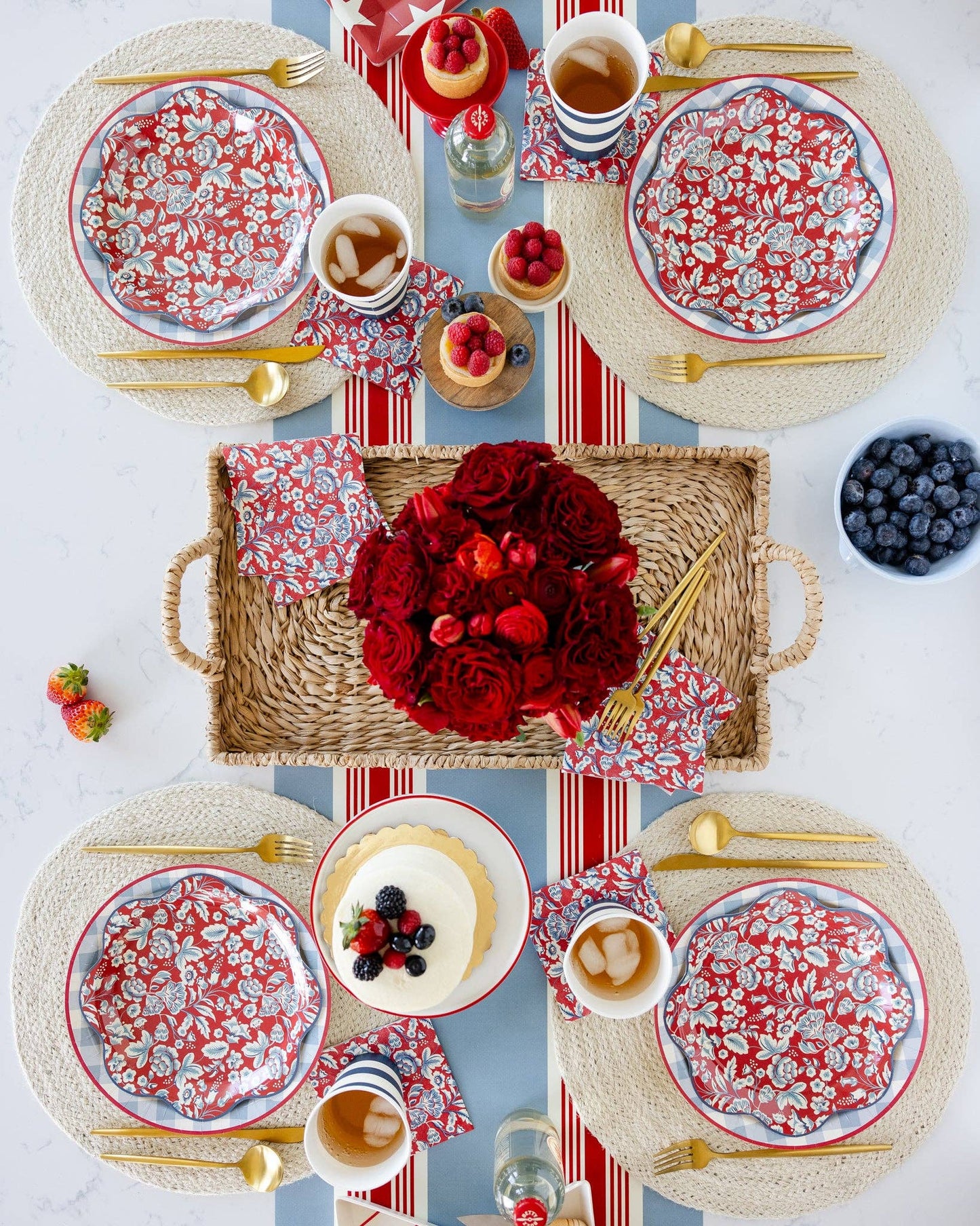 Hamptons Floral Paper Cocktail Napkin | My Mind's Eye