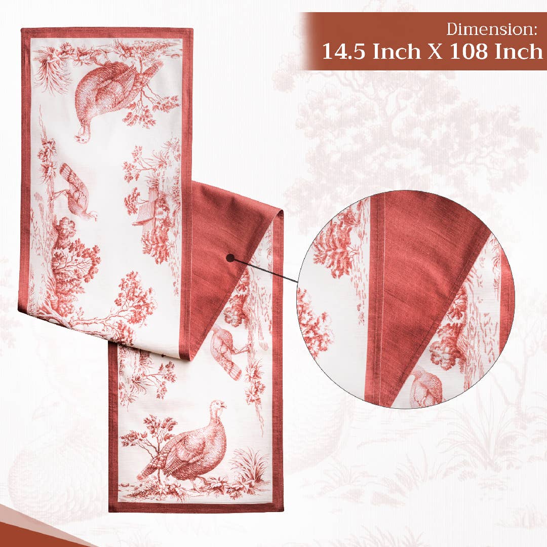 Brown Holy Jouy Table Runner (Double Layer) | Maison d'Hermine