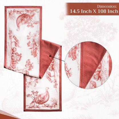Brown Holy Jouy Table Runner (Double Layer) | Maison d'Hermine