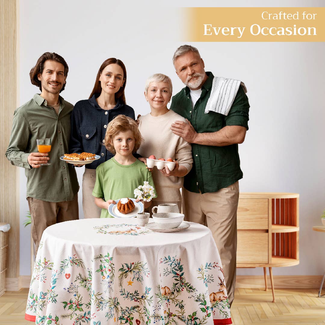 Holly Time Cotton Tablecloth (Various Sizes) | Maison d'Hermine