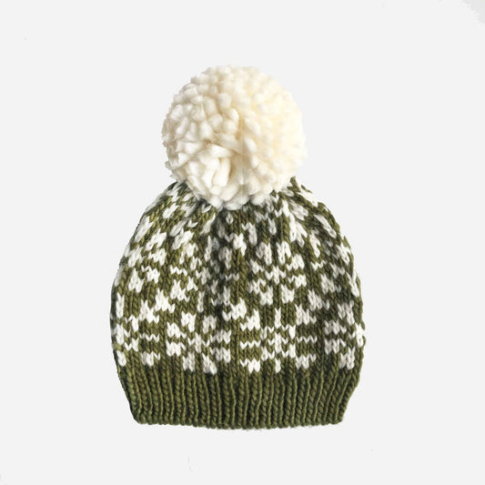 Olive Snowfall Beanie | The Blueberry Hill