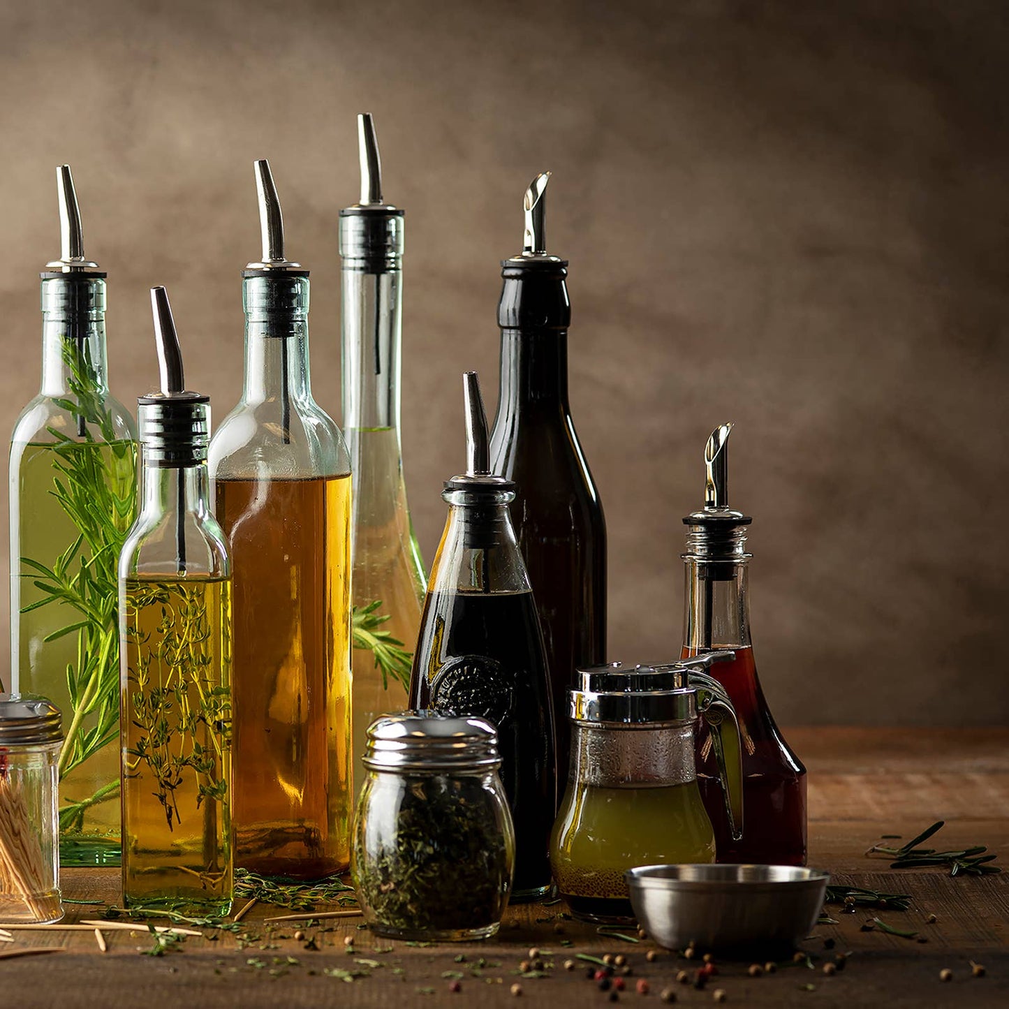 Dark Green Glass Bottle with Pourer | TableCraft
