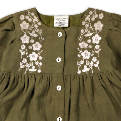 Hazel Embroidered Dress & Bloomer Set | Viverano Organics