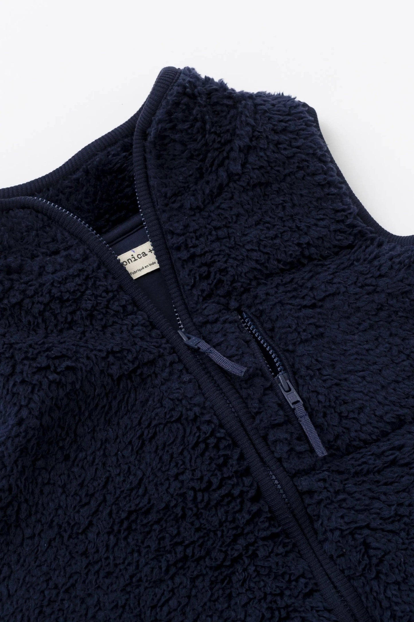 Navy Sherpa Vest | Monica + Andy