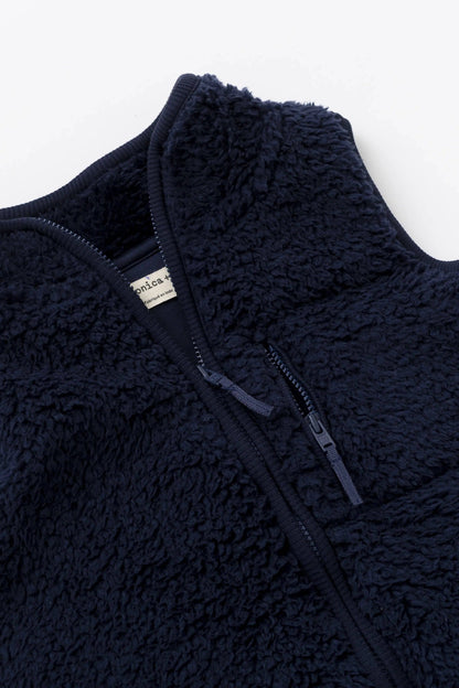 Navy Sherpa Vest | Monica + Andy