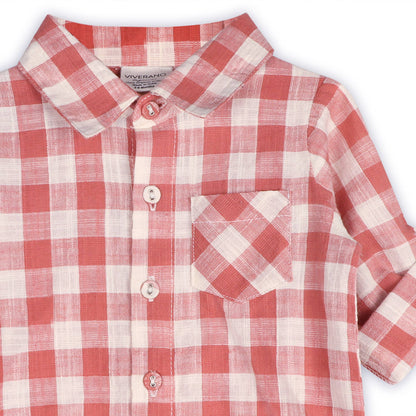 Arden Gingham Shirt & Cord Pant Set | Viverano Organics