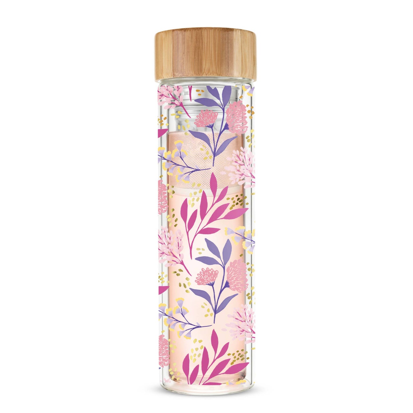 Blair™ Glass Travel Mug with Tea Infuser | Pinky Up