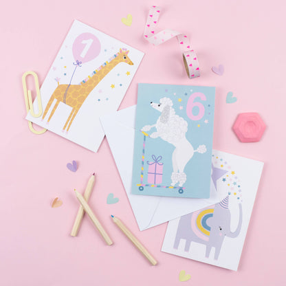 Age 1 Pink Kid's Birthday Card | Mikfins