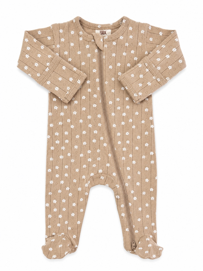 Almond Bloom Pointelle Footie | Siix Collection