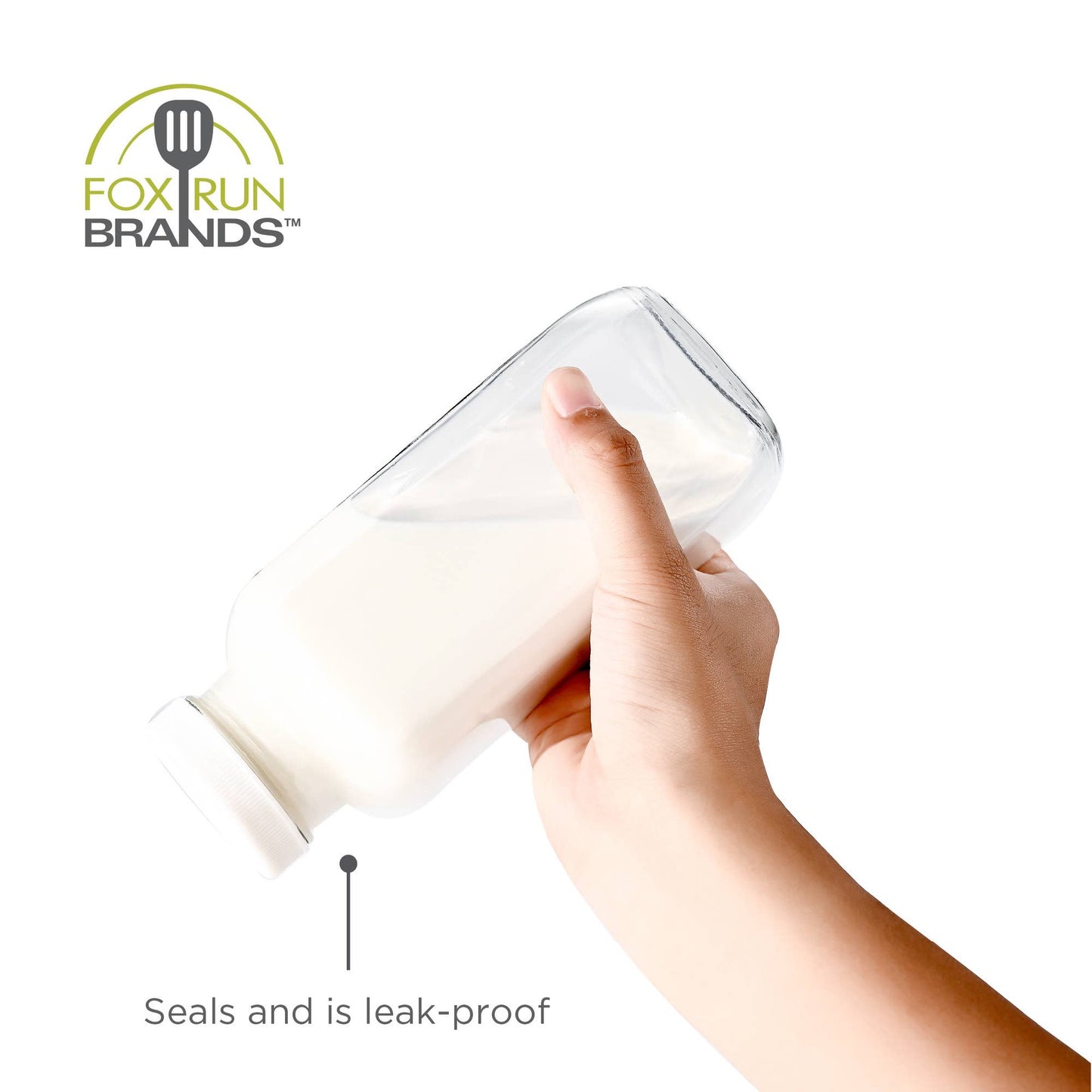Square Glass Milk Bottle | Fox Run Brands